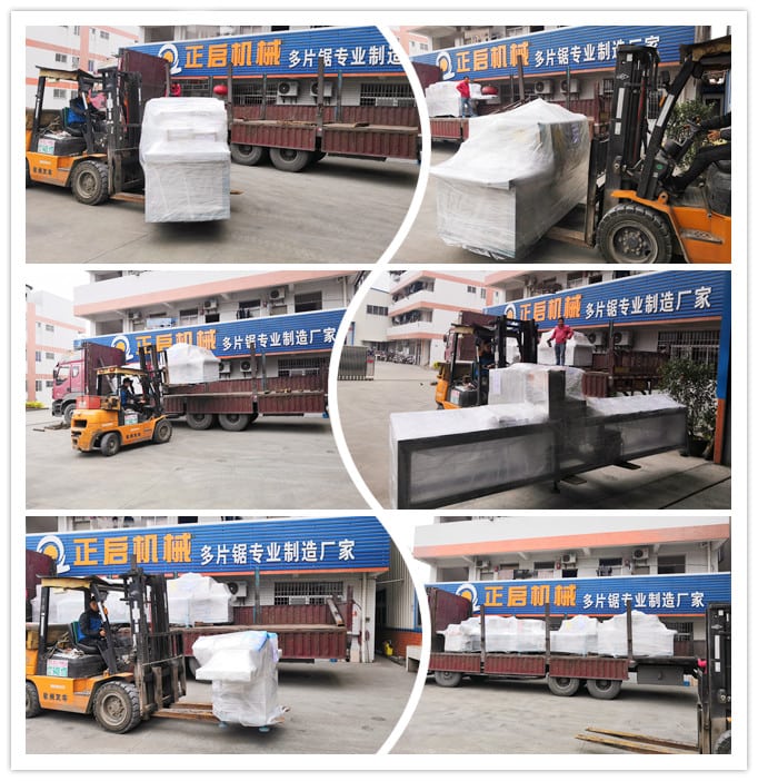 2019年1月發(fā)往尼日利亞--半自動原木截斷機、ZQ250型原木多片