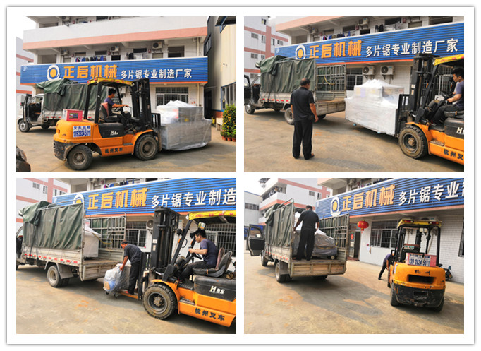 2019年5月發(fā)往廣東江門--方木多片鋸、空壓機