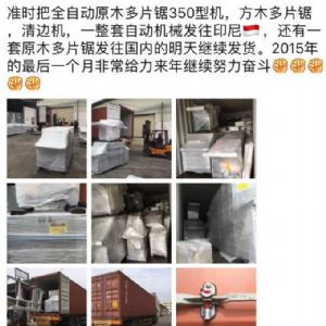 2017年發(fā)貨國外rn400-250型原木多片鋸生產(chǎn)線 ，鋸木機生產(chǎn)線